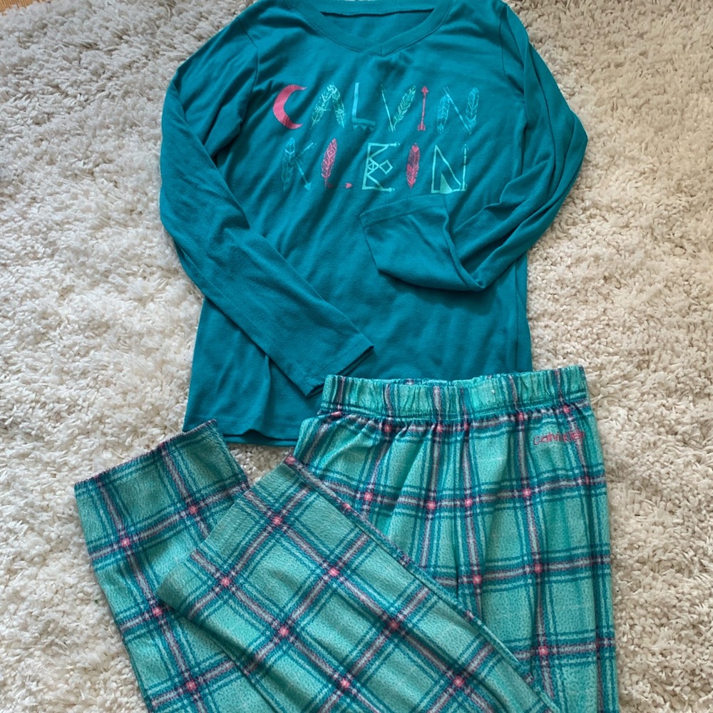 Calvin Klein teal girls sleepwear set